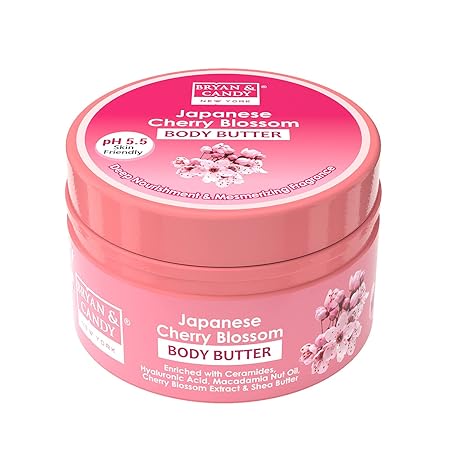BRYAN & CANDY Japanese Cherry Blossom Body Butter |Ph5.5 Skin Friendly | 72hrs Moisturization