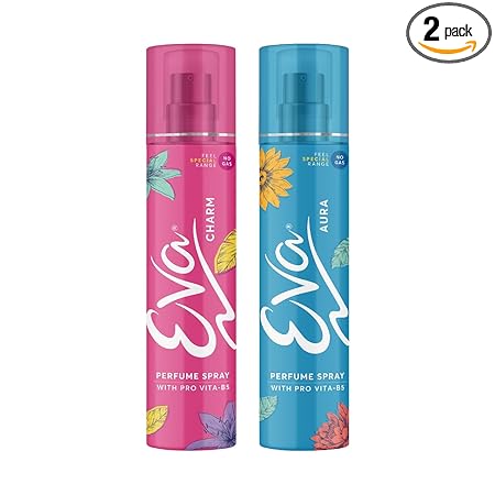 Eva Aura & Charm No Gas Perfume Spray | Long Lasting Floral Grace With Shades Of Mandrine Orange, Cashmirwood & Fresh Citrus Fragrance | Perfume Spray For Women | 120 Ml | Pack Of 2
