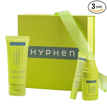 HYPHEN Daily Glow Essentials Gift Kit for Women with Complete Skin Care Routine | Anniversary, Birthday Gift Set with Face Serum, Moisturizing Sunscreen Spf & Lip Balm for Daily Glow
