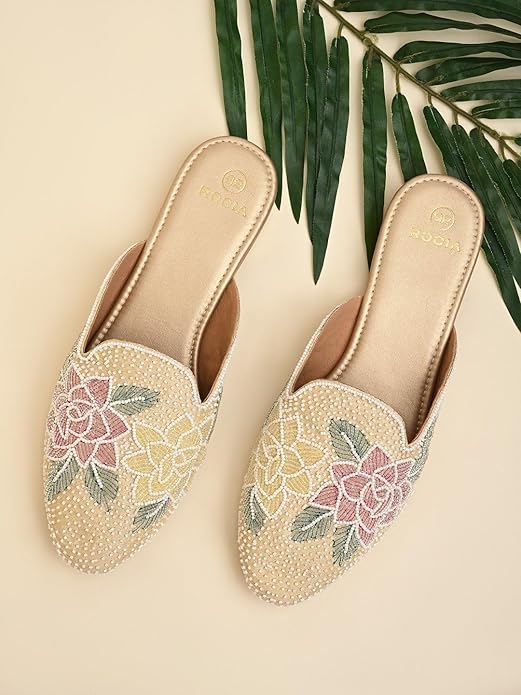 ROCIA by Regal Women Hand Embroidered Mules