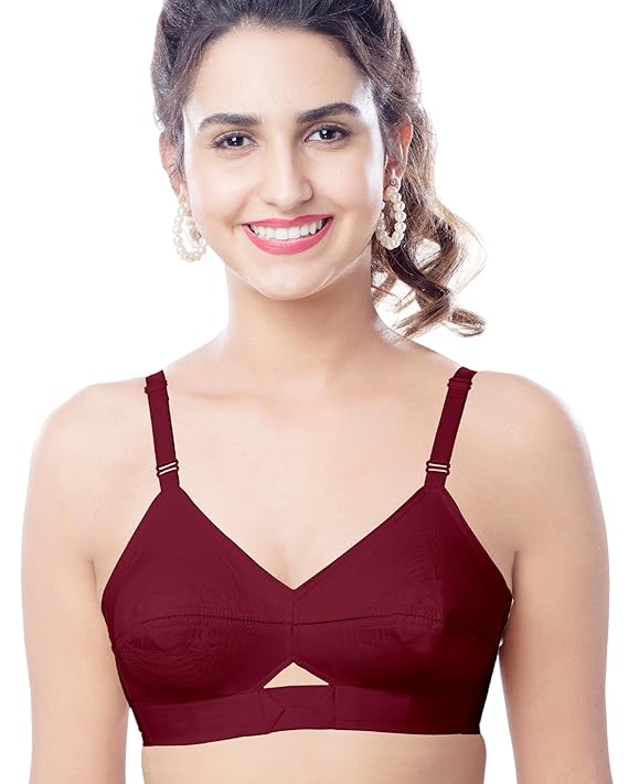 Brida Kavya Xtra Soft Full Coverage Cotton Bra – Non-Padded, Wireless, Double Layer for Heavy Bust Support