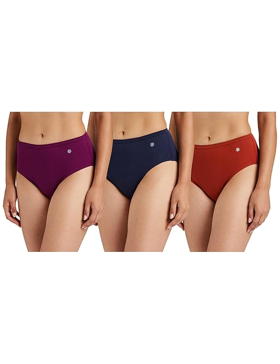 Van Heusen Women's Cotton Solid And Slub Hipster Briefs - Pack Of 3