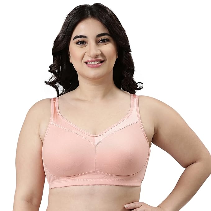 Enamor Full Support Super Lift Women's Cotton Everyday Minimizer Bra - Non Padded, Wirefree, Full Coverage - A112 (Available in Plus Sizes)