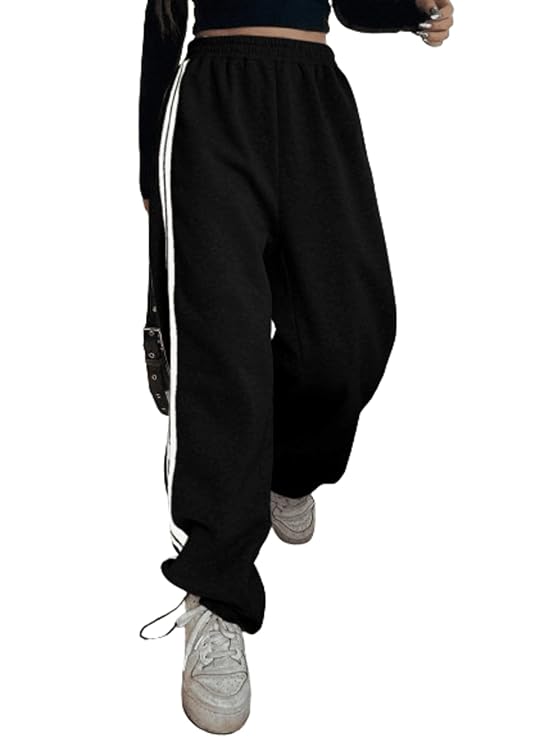 Aahwan Women's Loose Mid Rise Solid Bottom Drawstring Stretchable Baggy Pants