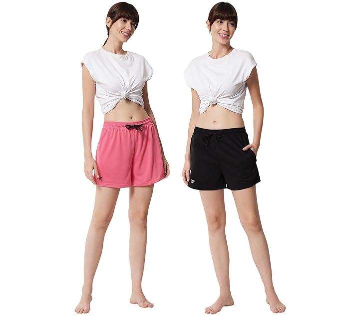 Fflirtygo Women's Cotton Shorts | Shorts for Women Night Wear | Sports and Running Shorts for Women | Gym Workout and Yoga Shorts | Women Shorts | Regular Fit Shorts for Women Combo (Pack of 2)