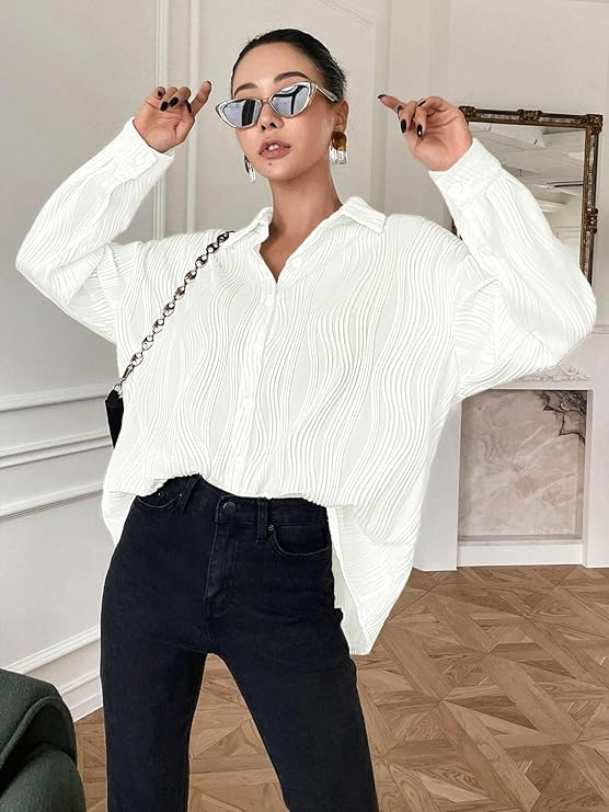 Leriya Fashion Oversized Shirt for Women | Shirt for Women Stylish Western | Long Shirt for Women