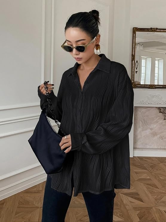 Leriya Fashion Oversized Shirt for Women | Shirt for Women Stylish Western | Long Shirt for Women
