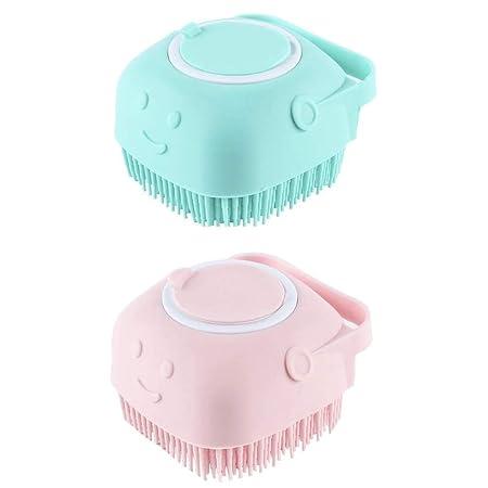 WAZDORF Body Scrubber with Soap Dispenser Brush, Silicone Exfoliating Brushes