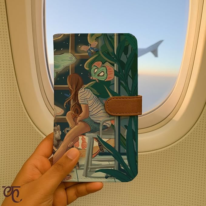 Kalankit Wallet for Women | Stylish Printed Bi-Fold Long Wallet & Ladies Purse Handbag | Clutch for Daily Use | Glowing Butterflies