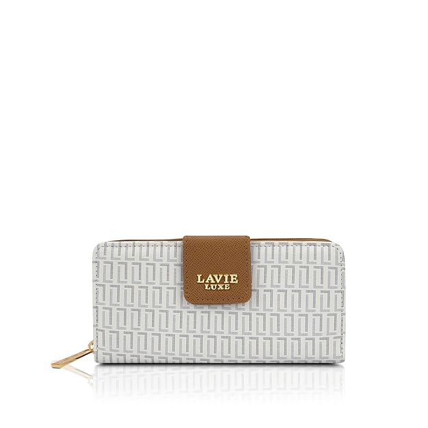 Lavie Luxe Women's Mono Mia25 Bifold Zip Wallet |Gift For Ladies